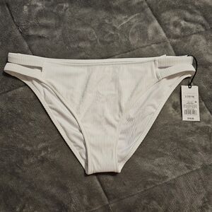 White Ribbed Bikini Bottoms